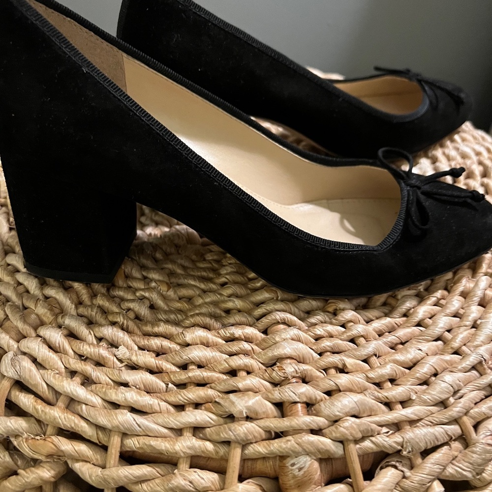 Black suede pumps -J Crew